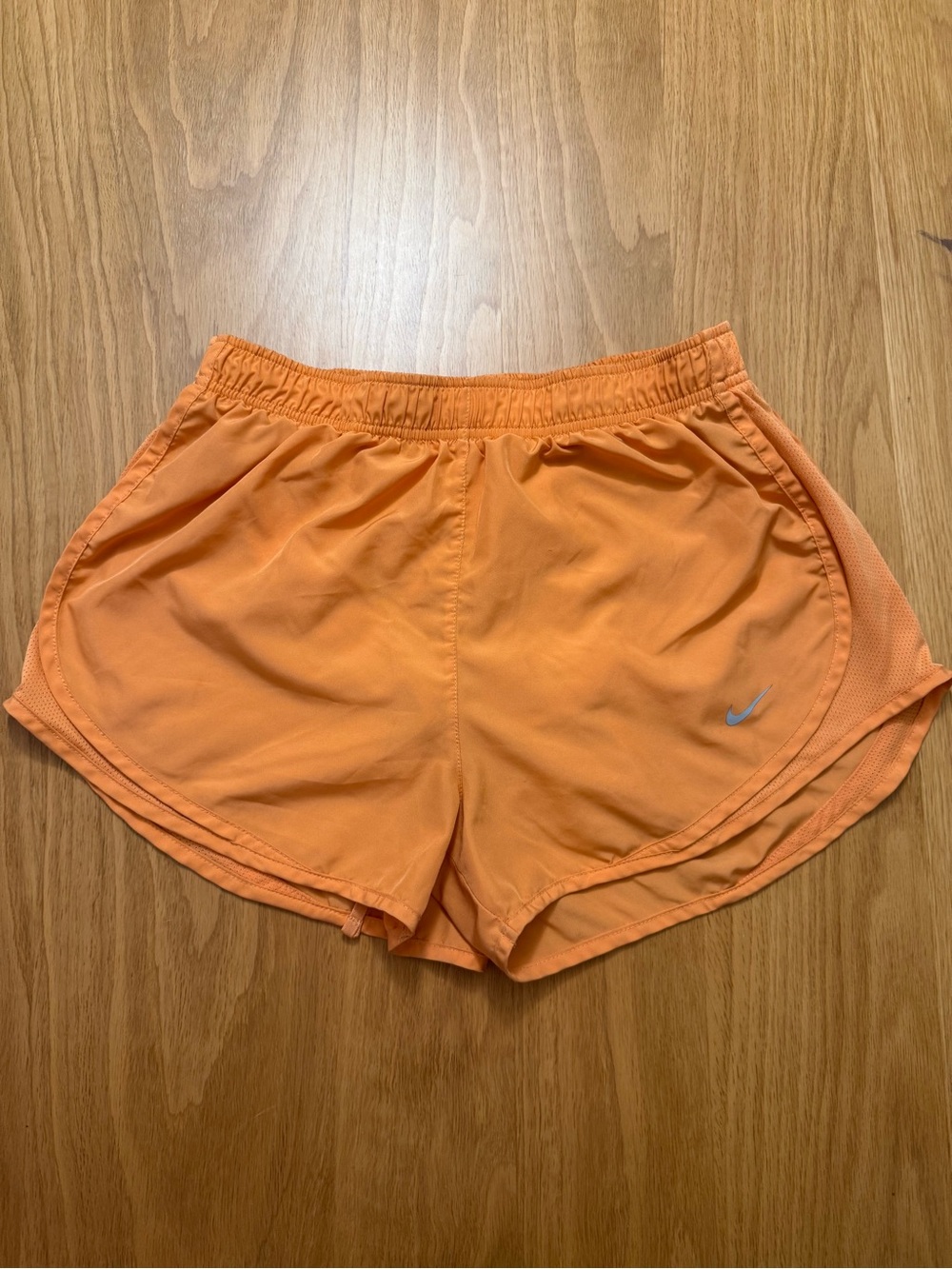 Nike Women's Orange Mesh-Trim Running Shorts